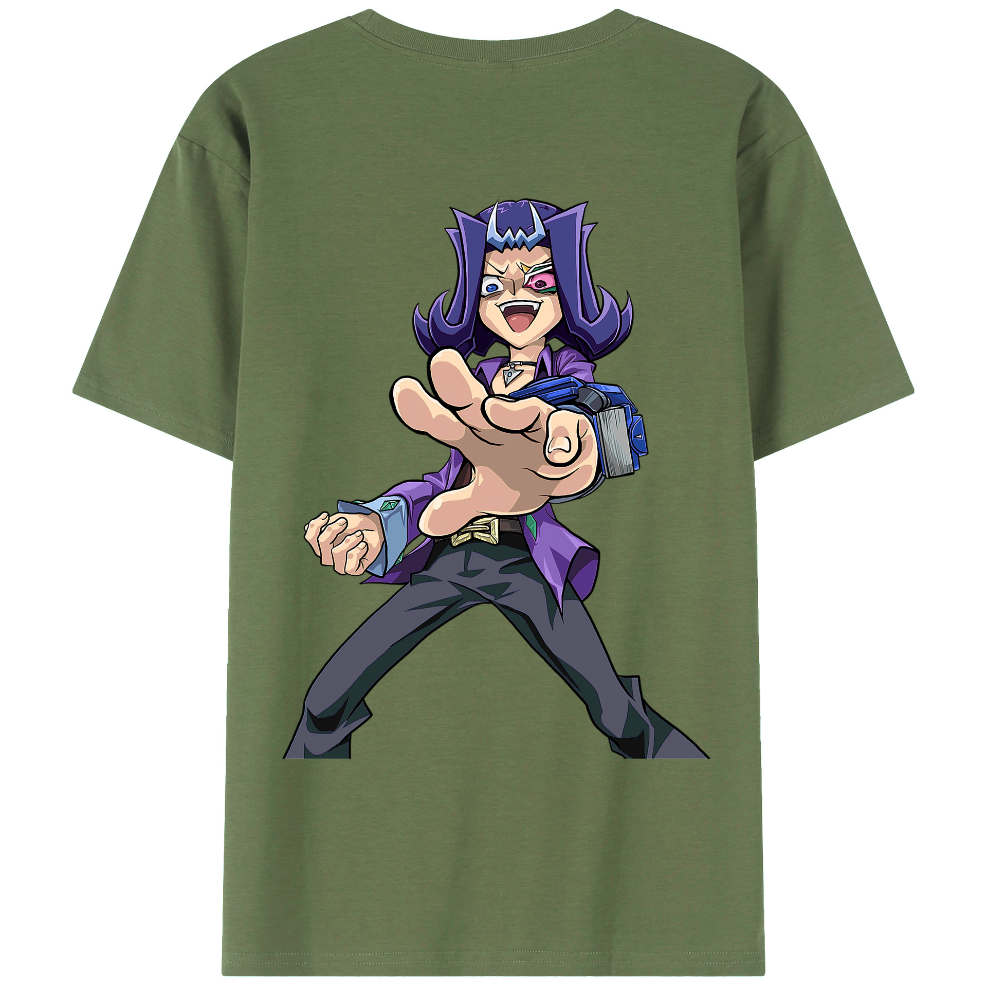 （画像用） 遊☆戯☆王 Yu-Gi-Oh! 綿100％ メンズ半袖Tシャツ（バックプリント） 通気性